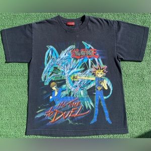 VTG Yu-Gi-Oh! Anime Manga It’s Time To Duel Distressed T-shirt Youth Boys Large